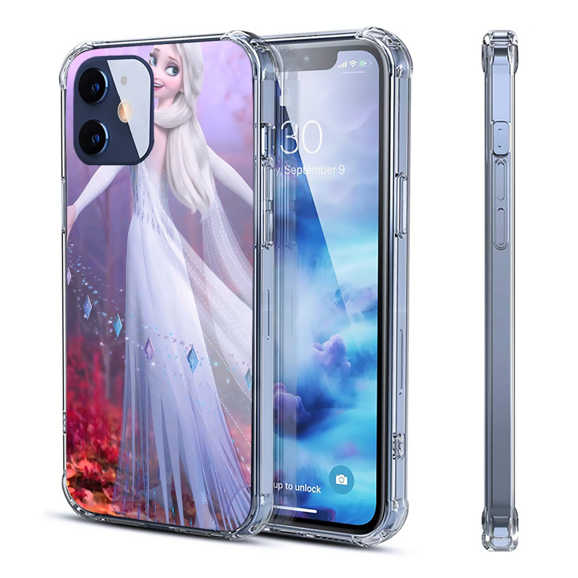 （画像用） アナと雪の女王 アンナ エルサ Frozen Anna Elsa 【iPhone 12シリーズ対応】透明スマホケース（クリアソフトケース）